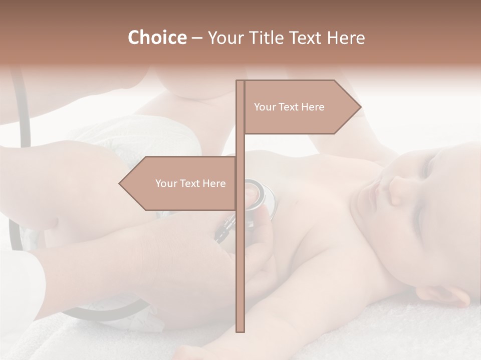 A Baby Being Examined By A Doctor With A Stethoscope PowerPoint Template