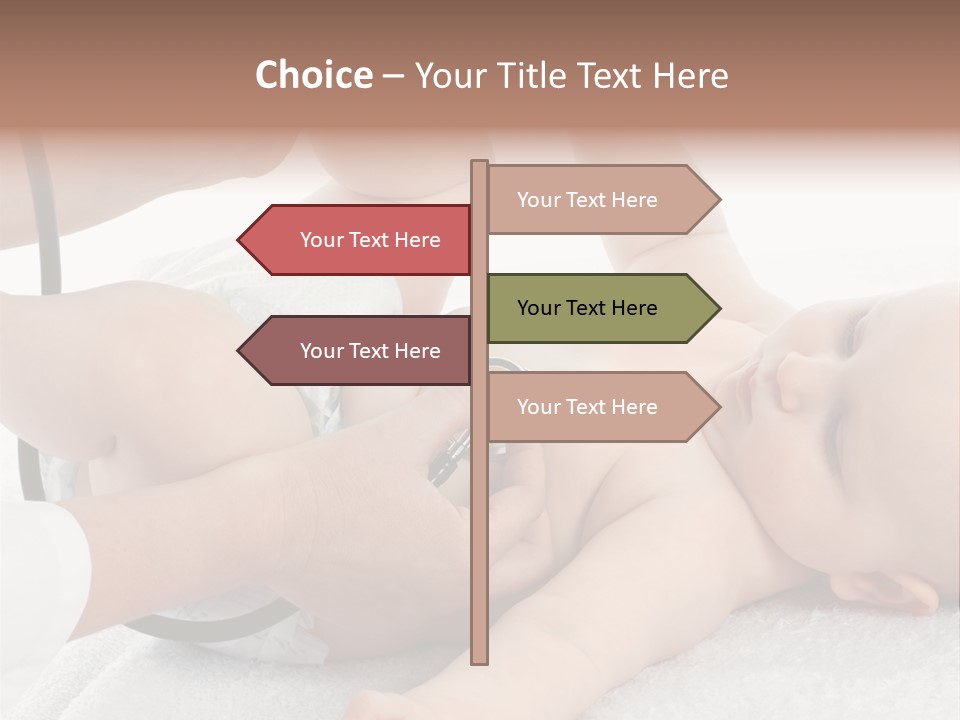 A Baby Being Examined By A Doctor With A Stethoscope PowerPoint Template