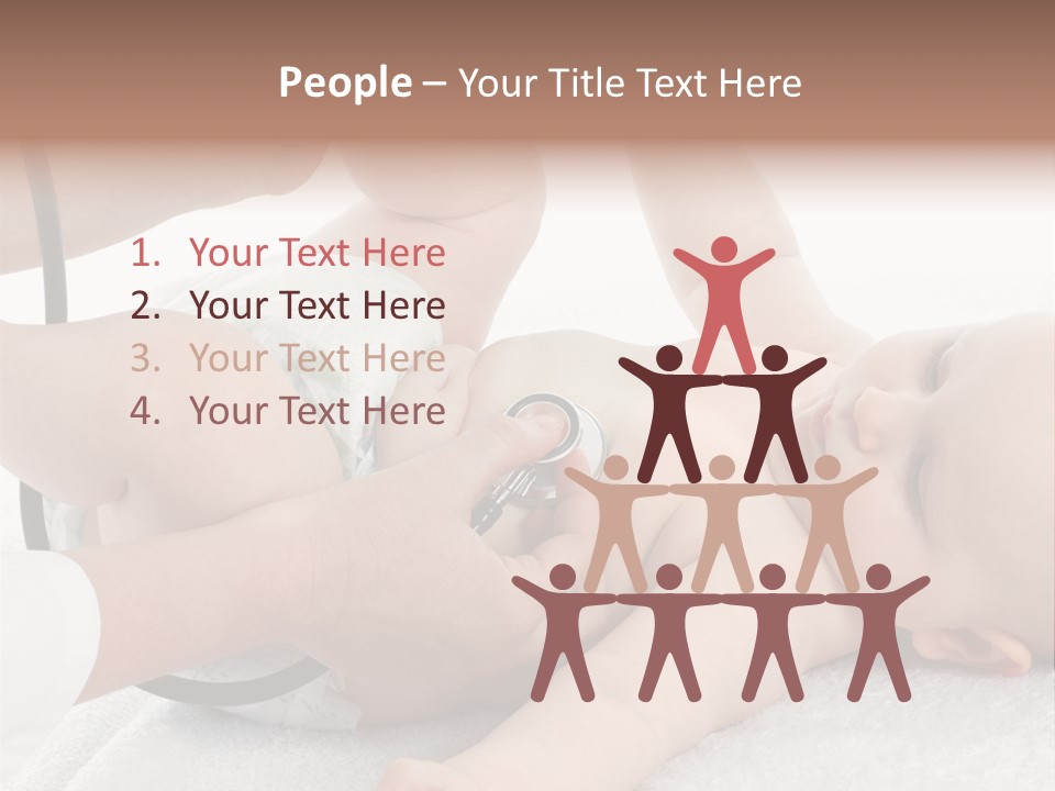 A Baby Being Examined By A Doctor With A Stethoscope PowerPoint Template