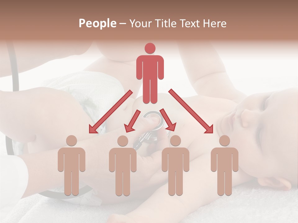 A Baby Being Examined By A Doctor With A Stethoscope PowerPoint Template