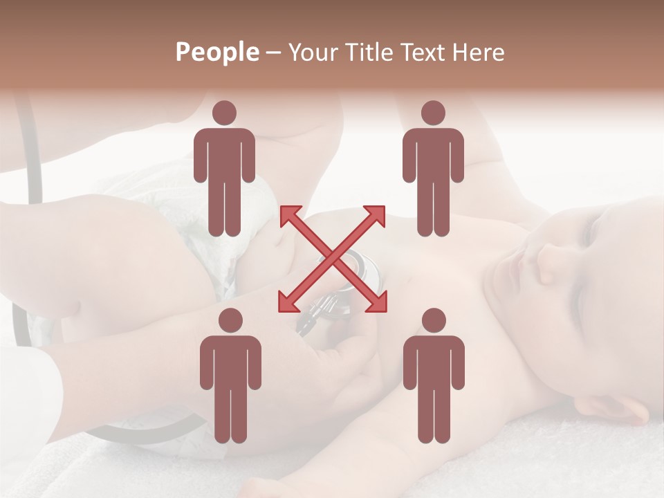 A Baby Being Examined By A Doctor With A Stethoscope PowerPoint Template