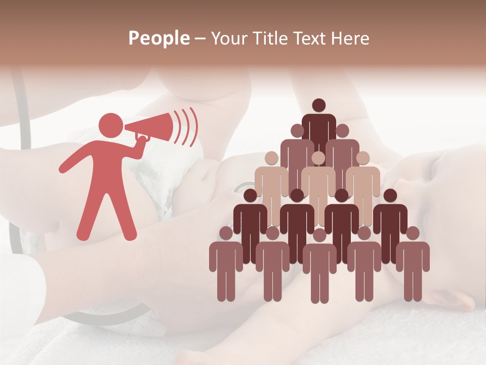 A Baby Being Examined By A Doctor With A Stethoscope PowerPoint Template