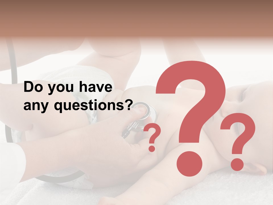 A Baby Being Examined By A Doctor With A Stethoscope PowerPoint Template