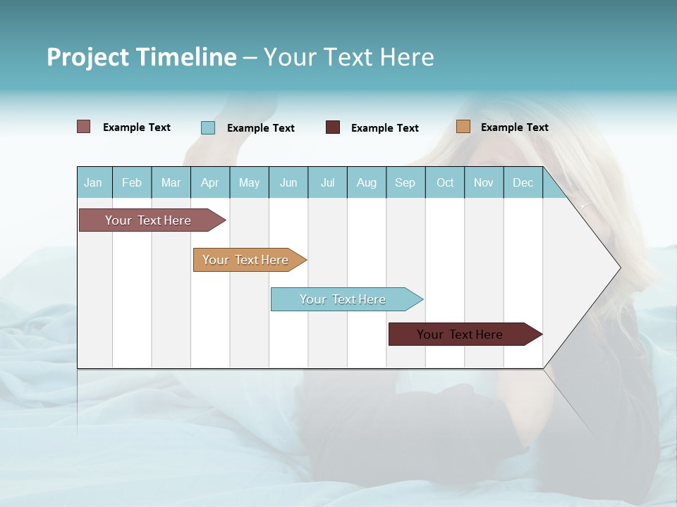 A Woman Laying On A Bed With A Blue Blanket PowerPoint Template