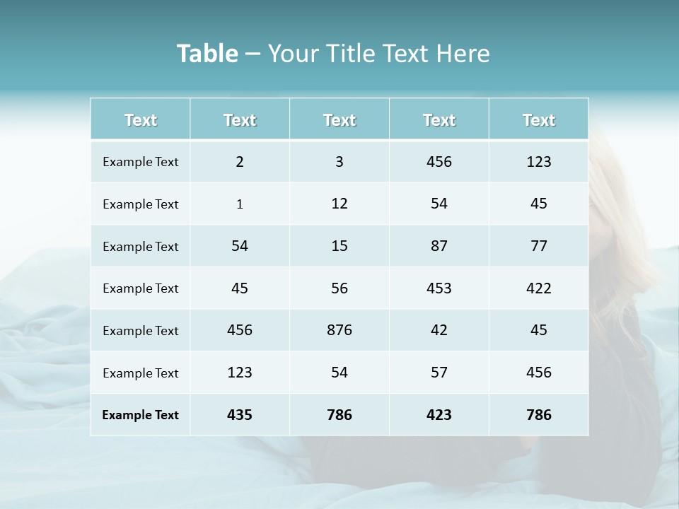 A Woman Laying On A Bed With A Blue Blanket PowerPoint Template