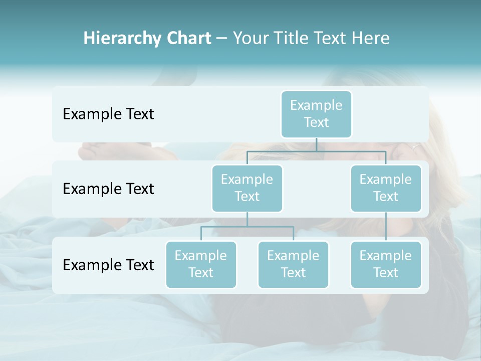 A Woman Laying On A Bed With A Blue Blanket PowerPoint Template