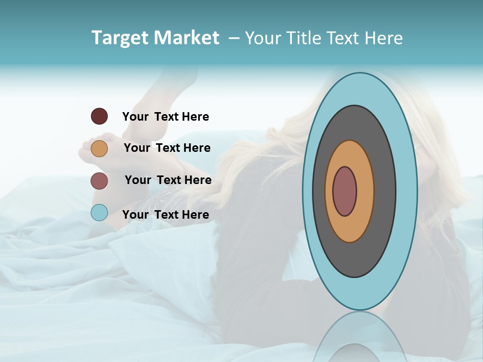 A Woman Laying On A Bed With A Blue Blanket PowerPoint Template