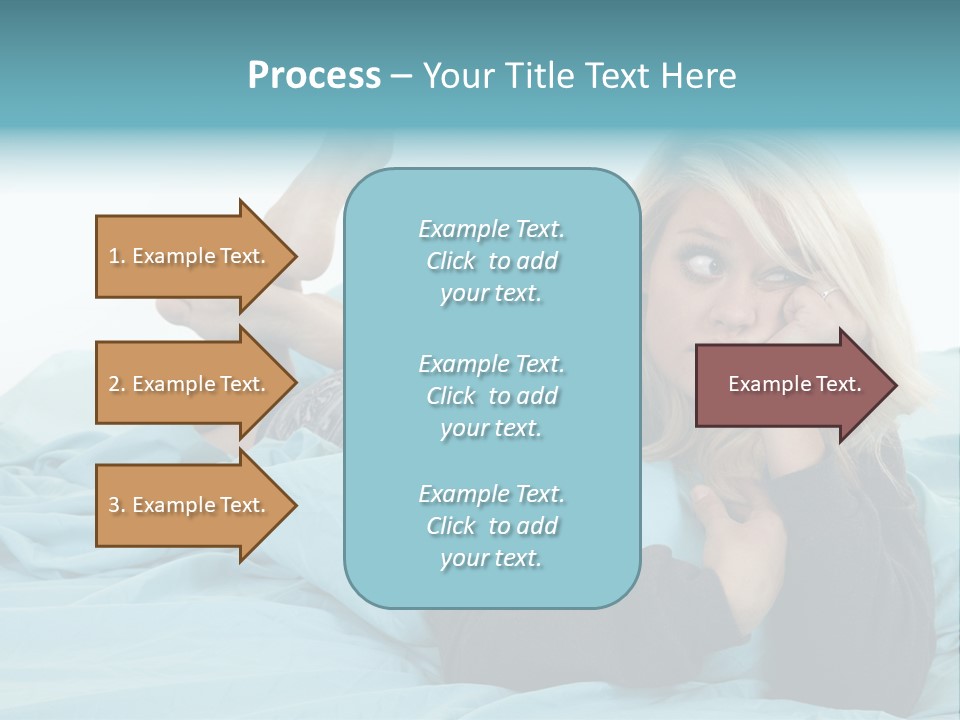 A Woman Laying On A Bed With A Blue Blanket PowerPoint Template