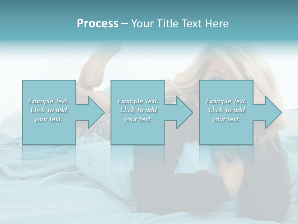 A Woman Laying On A Bed With A Blue Blanket PowerPoint Template
