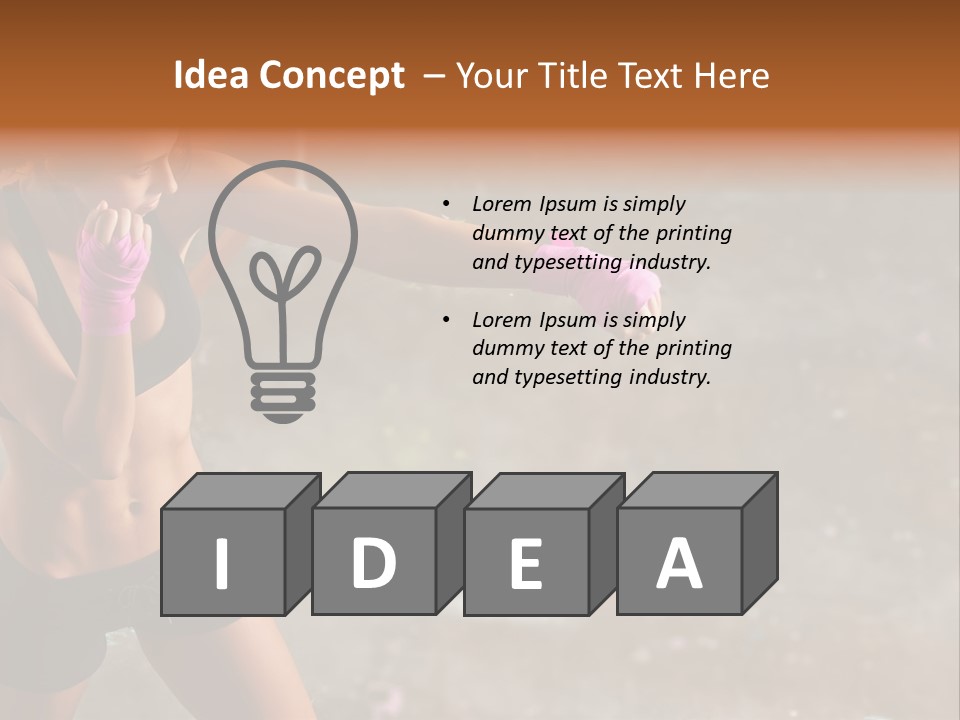 A Woman In A Sports Bra Top And Pink Gloves PowerPoint Template