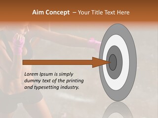A Woman In A Sports Bra Top And Pink Gloves PowerPoint Template