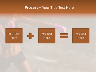A Woman In A Sports Bra Top And Pink Gloves PowerPoint Template