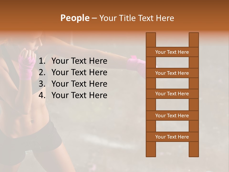 A Woman In A Sports Bra Top And Pink Gloves PowerPoint Template