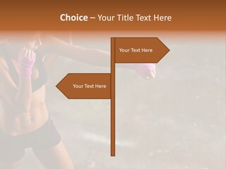 A Woman In A Sports Bra Top And Pink Gloves PowerPoint Template