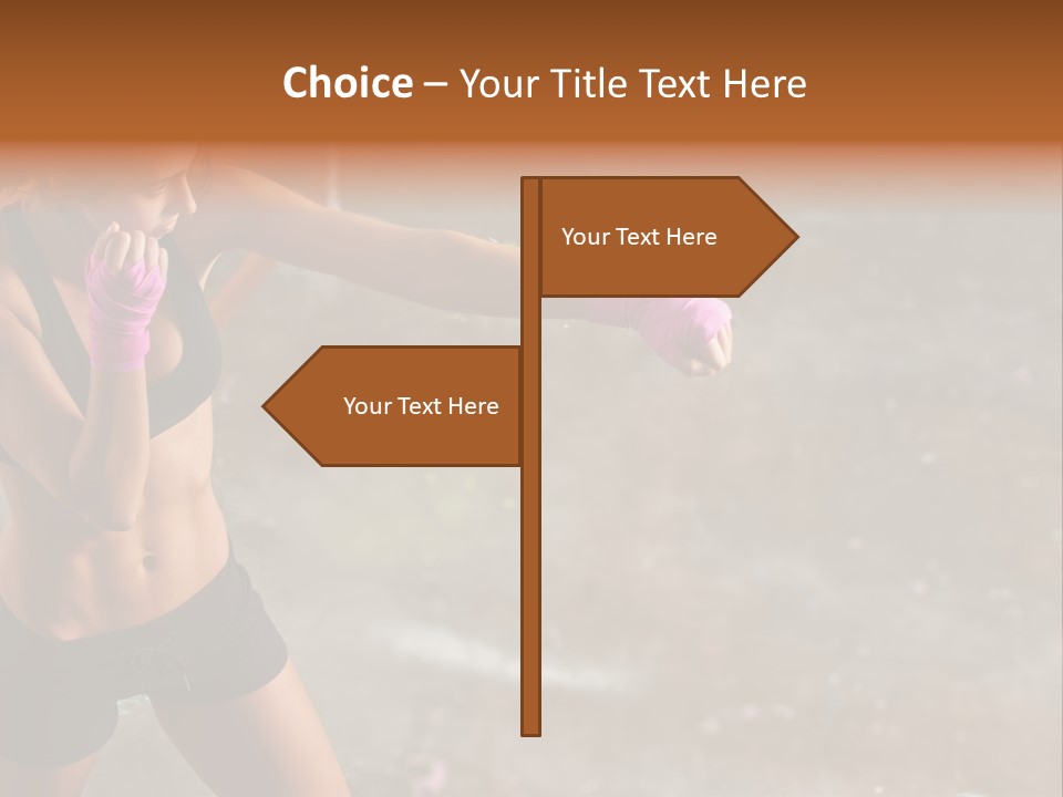 A Woman In A Sports Bra Top And Pink Gloves PowerPoint Template