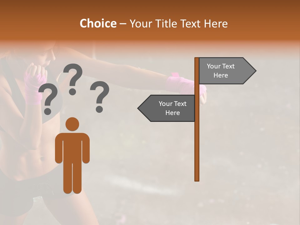 A Woman In A Sports Bra Top And Pink Gloves PowerPoint Template