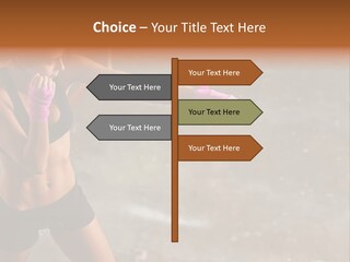A Woman In A Sports Bra Top And Pink Gloves PowerPoint Template