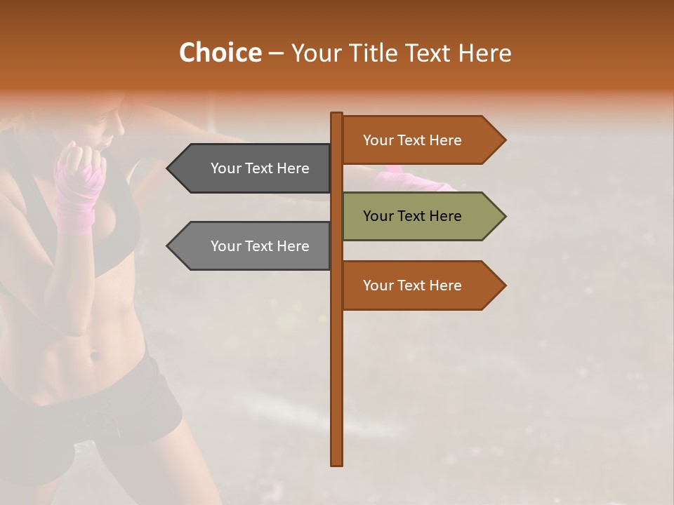 A Woman In A Sports Bra Top And Pink Gloves PowerPoint Template