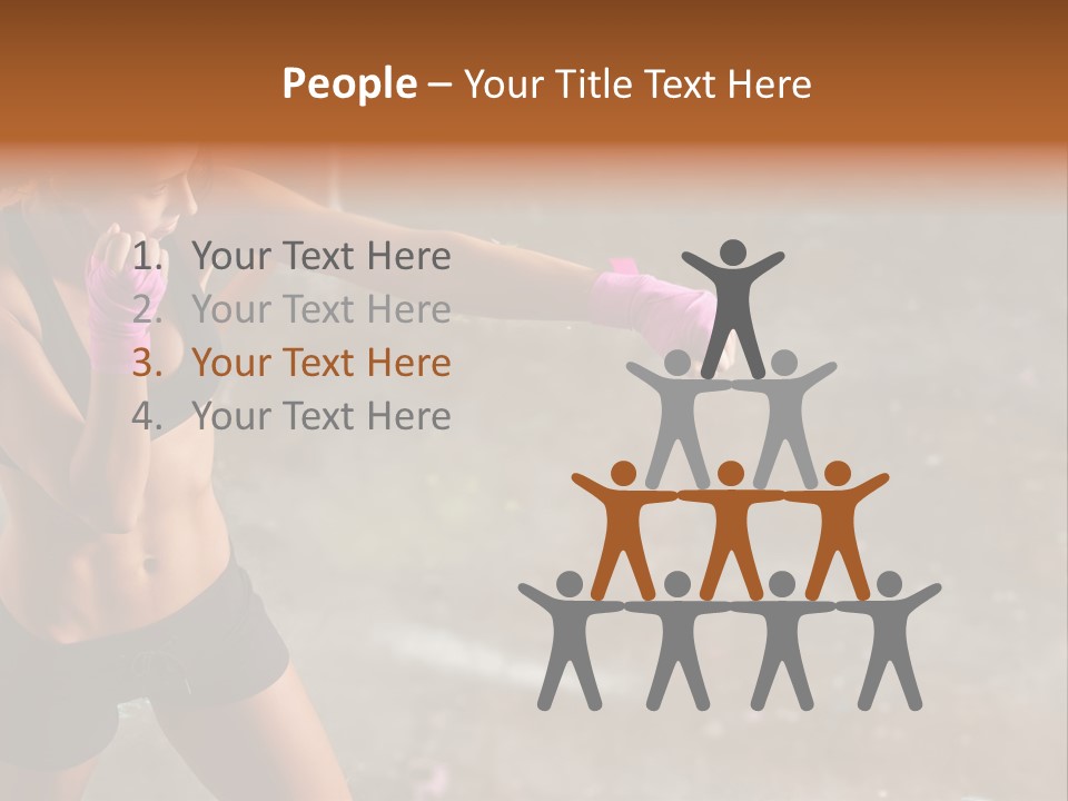 A Woman In A Sports Bra Top And Pink Gloves PowerPoint Template