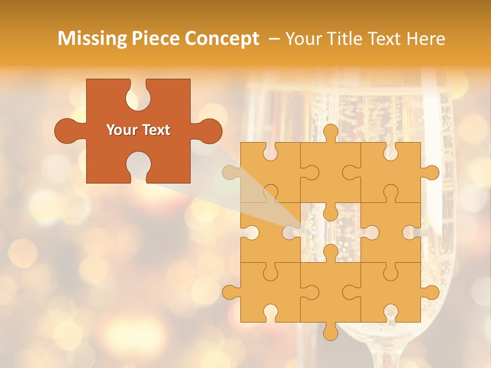 Two Glasses Of Champagne On A Table With A Gold Background PowerPoint Template