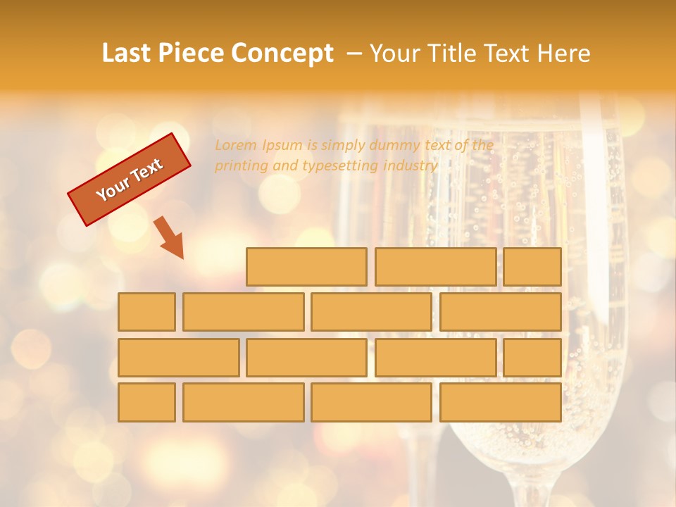 Two Glasses Of Champagne On A Table With A Gold Background PowerPoint Template