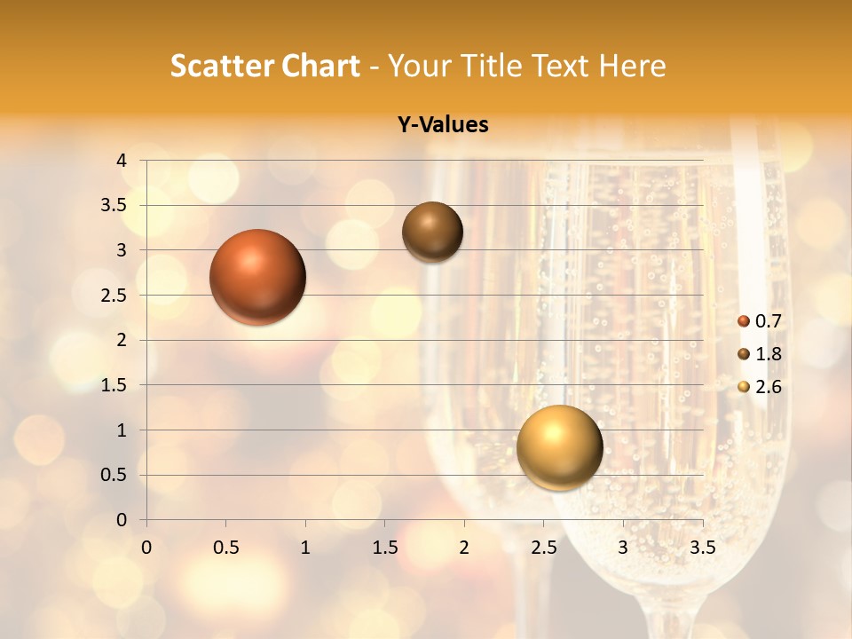 Two Glasses Of Champagne On A Table With A Gold Background PowerPoint Template