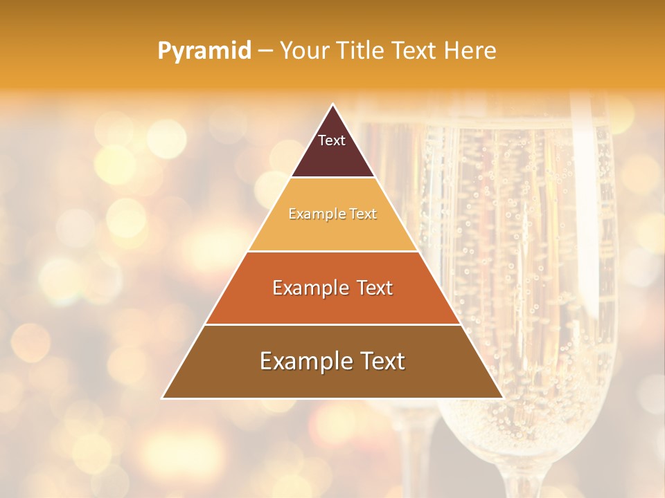 Two Glasses Of Champagne On A Table With A Gold Background PowerPoint Template