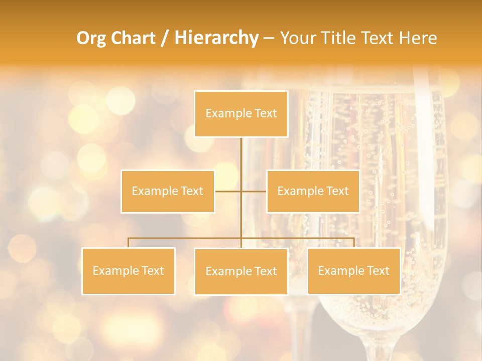Two Glasses Of Champagne On A Table With A Gold Background PowerPoint Template