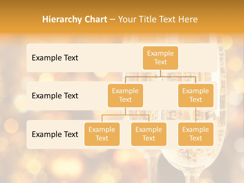 Two Glasses Of Champagne On A Table With A Gold Background PowerPoint Template