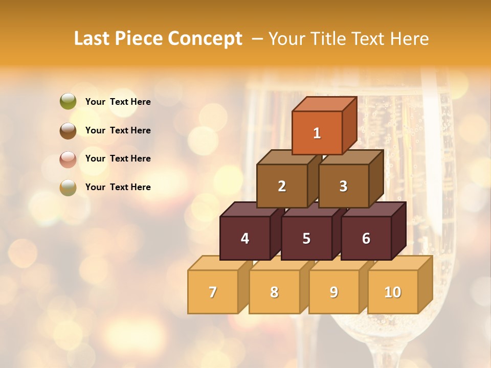 Two Glasses Of Champagne On A Table With A Gold Background PowerPoint Template