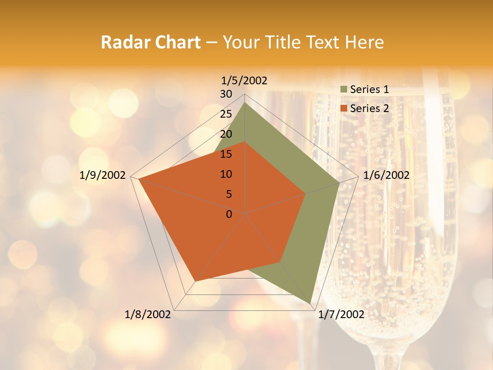 Two Glasses Of Champagne On A Table With A Gold Background PowerPoint Template