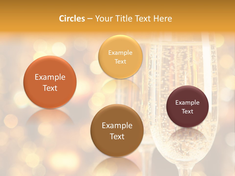 Two Glasses Of Champagne On A Table With A Gold Background PowerPoint Template