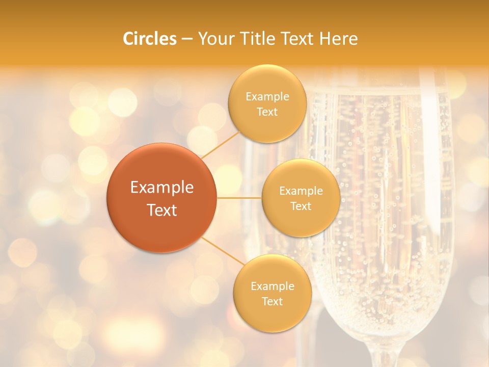 Two Glasses Of Champagne On A Table With A Gold Background PowerPoint Template