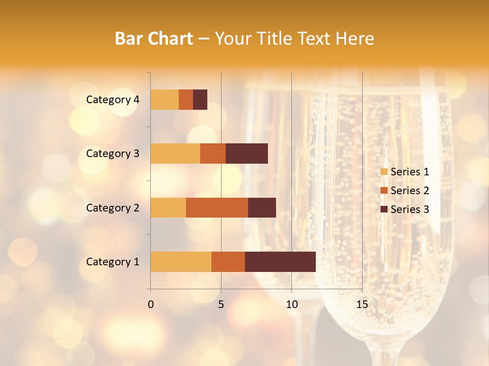Two Glasses Of Champagne On A Table With A Gold Background PowerPoint Template