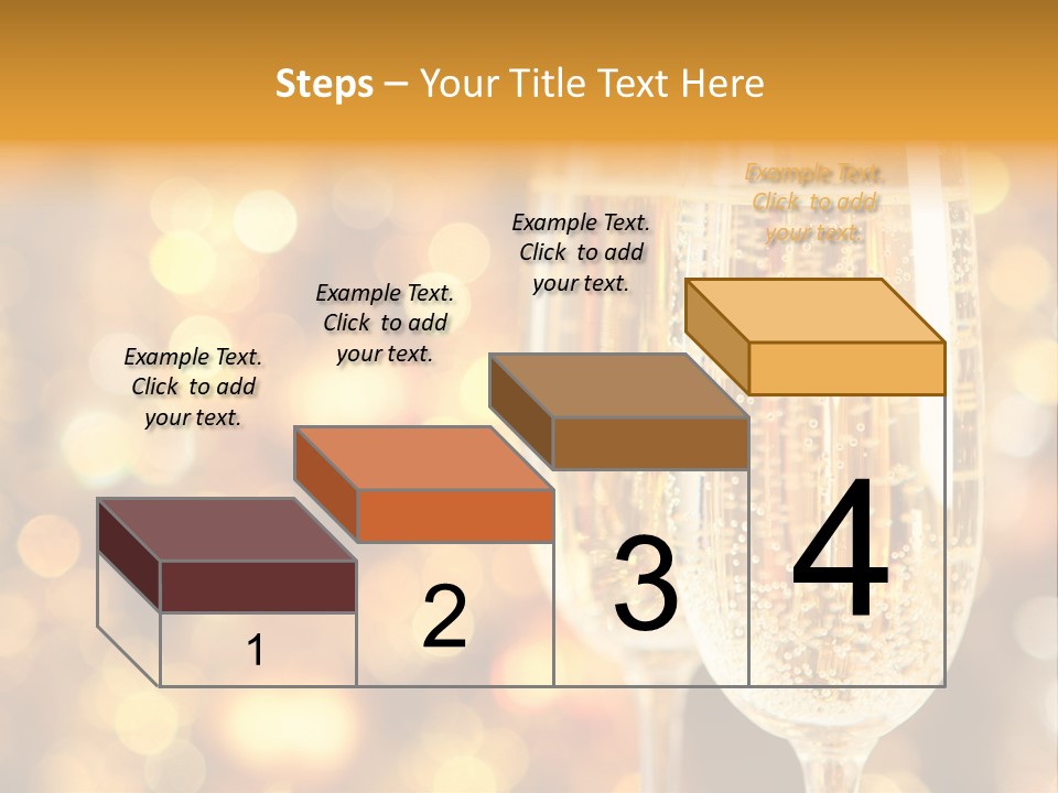 Two Glasses Of Champagne On A Table With A Gold Background PowerPoint Template