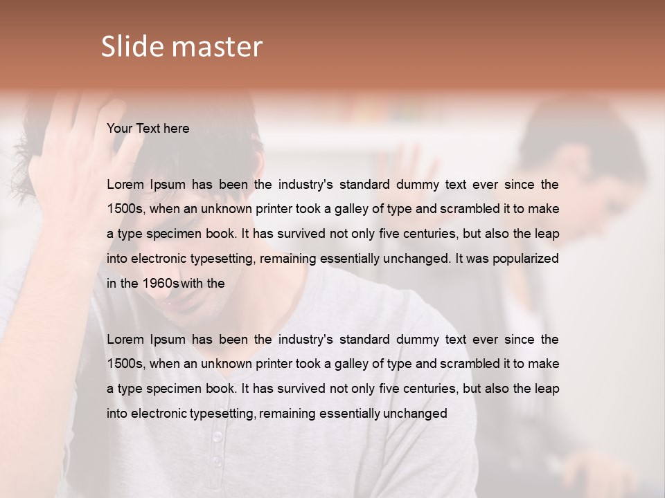 A Man Holding His Head In Front Of A Mirror PowerPoint Template