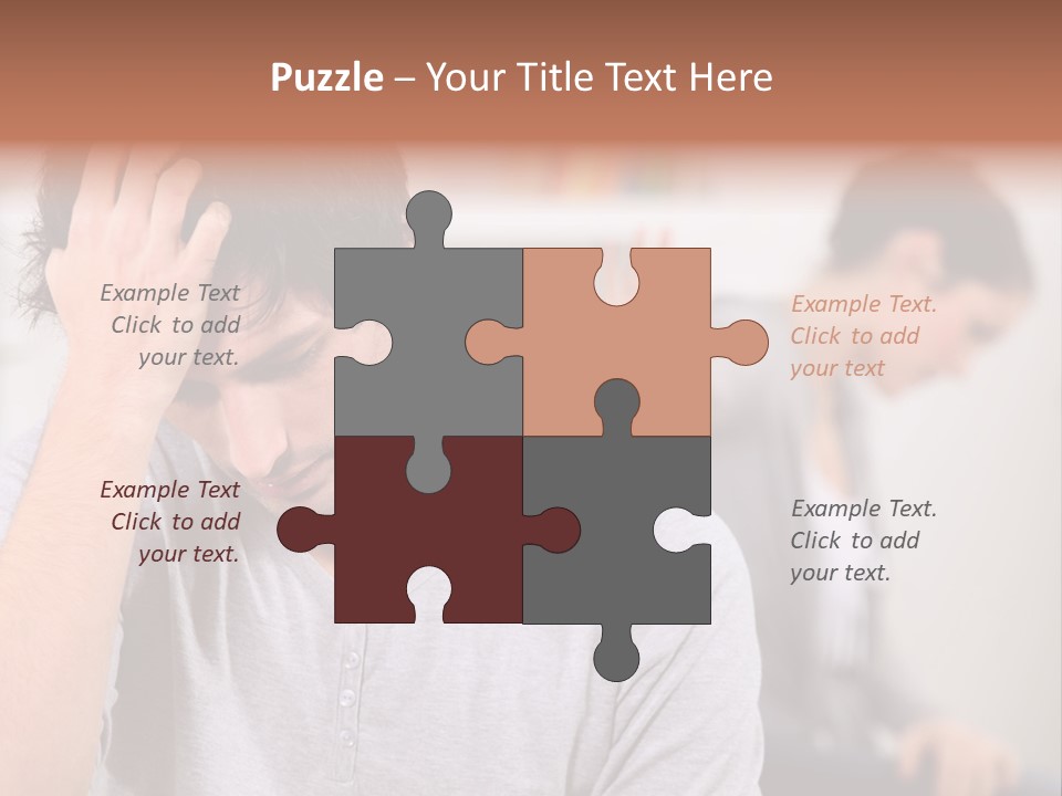 A Man Holding His Head In Front Of A Mirror PowerPoint Template