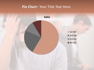 A Man Holding His Head In Front Of A Mirror PowerPoint Template