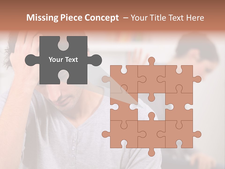 A Man Holding His Head In Front Of A Mirror PowerPoint Template