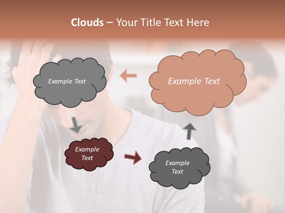 A Man Holding His Head In Front Of A Mirror PowerPoint Template