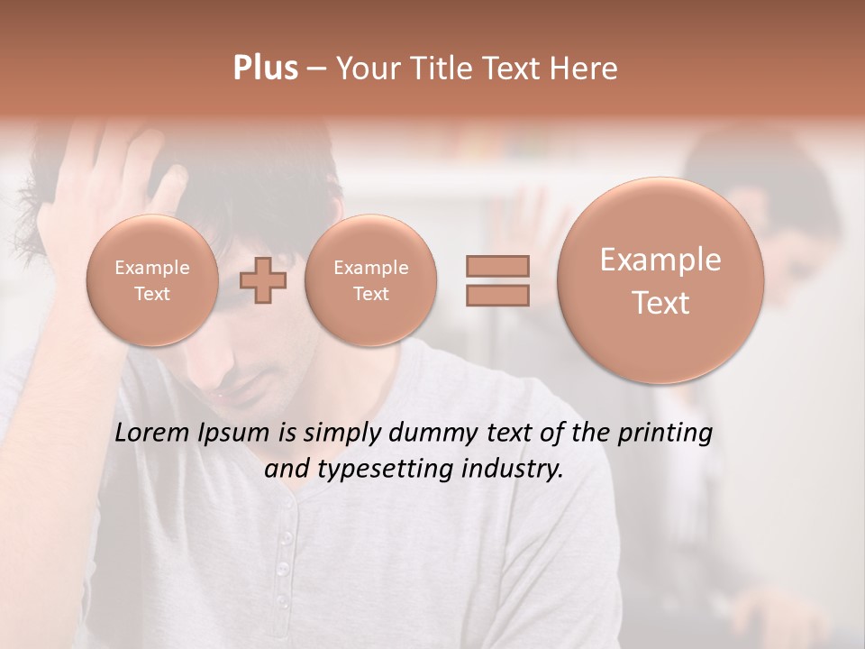 A Man Holding His Head In Front Of A Mirror PowerPoint Template