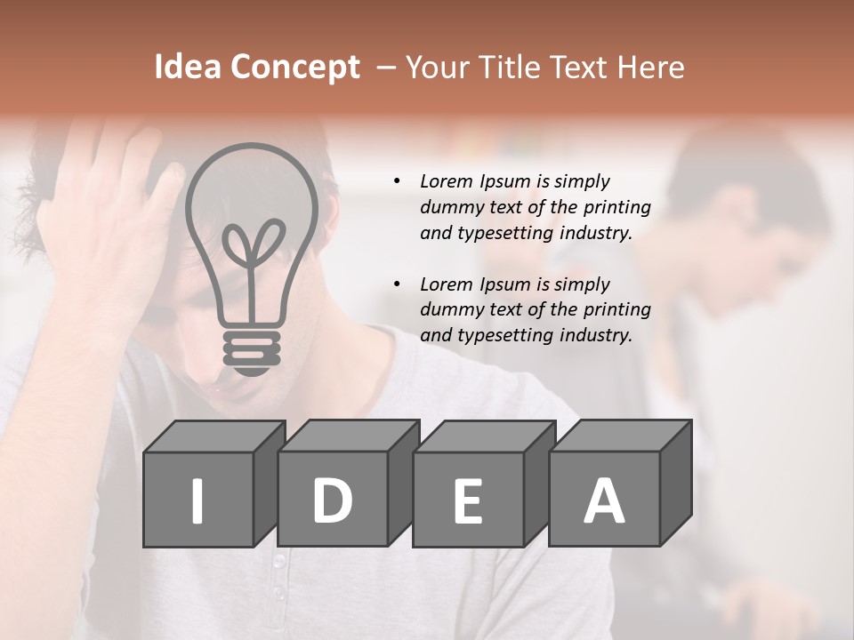 A Man Holding His Head In Front Of A Mirror PowerPoint Template