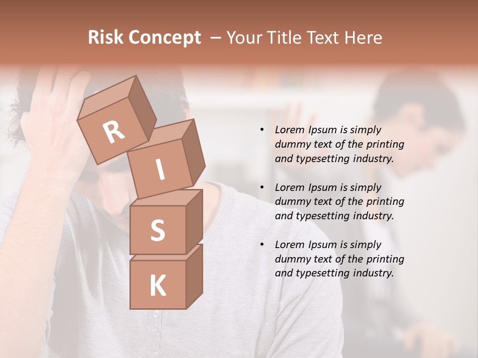 A Man Holding His Head In Front Of A Mirror PowerPoint Template