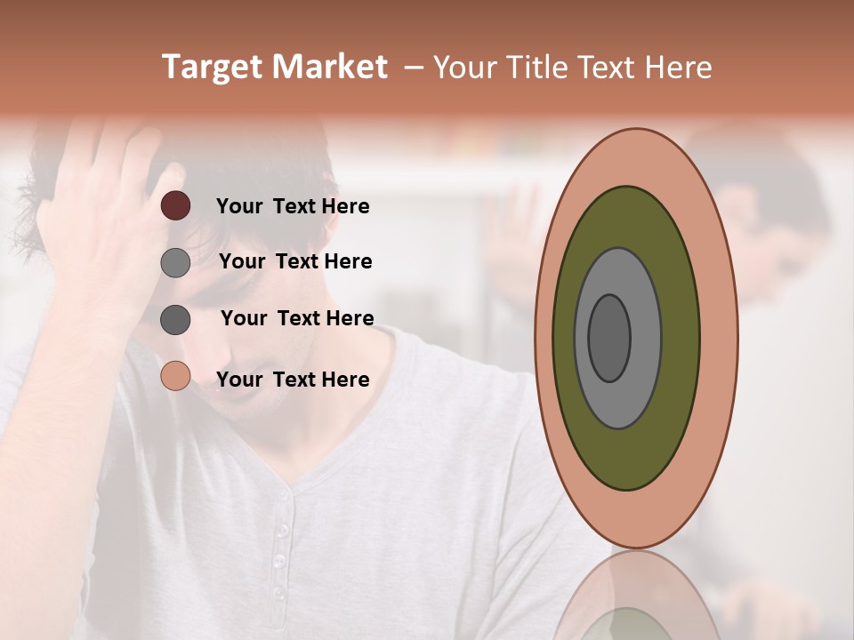 A Man Holding His Head In Front Of A Mirror PowerPoint Template