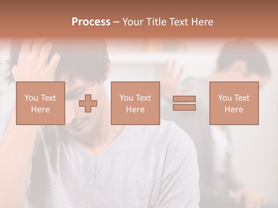 A Man Holding His Head In Front Of A Mirror PowerPoint Template