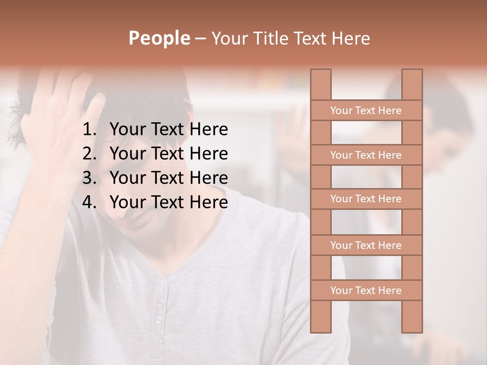 A Man Holding His Head In Front Of A Mirror PowerPoint Template