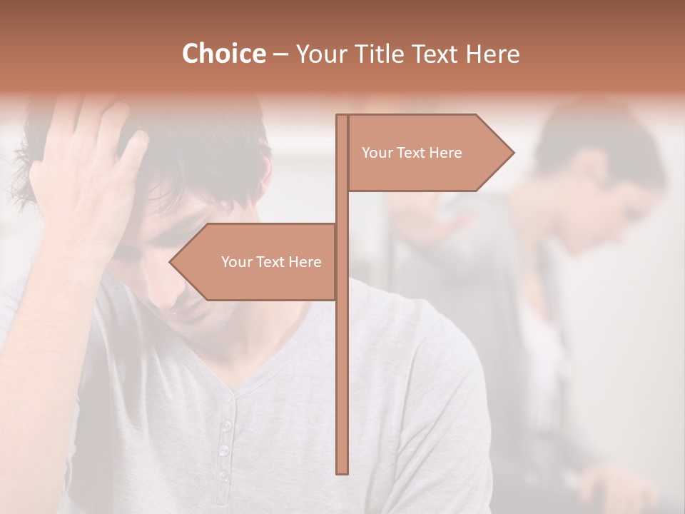 A Man Holding His Head In Front Of A Mirror PowerPoint Template