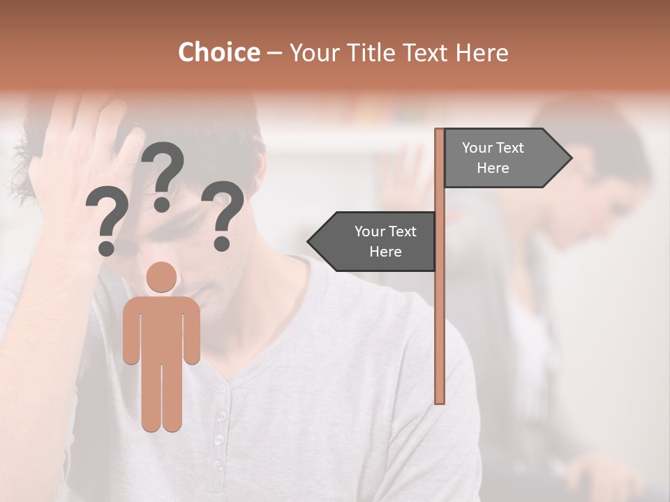 A Man Holding His Head In Front Of A Mirror PowerPoint Template