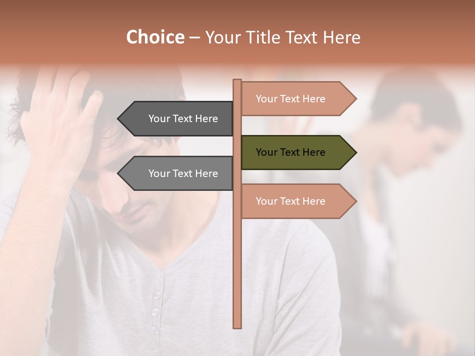 A Man Holding His Head In Front Of A Mirror PowerPoint Template