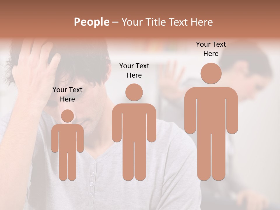 A Man Holding His Head In Front Of A Mirror PowerPoint Template